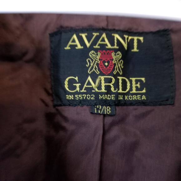 Vintage Avant Garde Brown Leather Coat Jacket Sz L - Picture 3 of 8